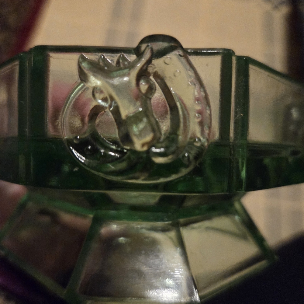 Tiara  glass green trinket holder - Picture 10 of 15